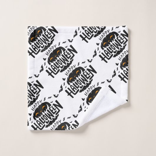 Joyeux ensemble de serviettes de bain Citrouille H (Gant de toilette)