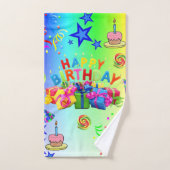 Joyeux ensemble de serviettes de bain d'anniversai (Serviette à main)