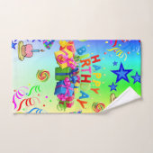 Joyeux ensemble de serviettes de bain d'anniversai (Serviette à main)