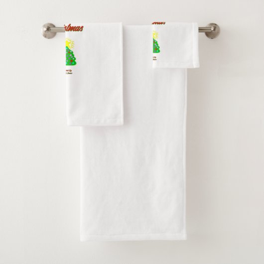 Joyeux ensemble de serviettes de bain de Noël (En situation)