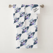 Joyeux ensemble de serviettes de bain pour chauves (En situation)