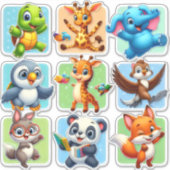 Joyeux ensemble de stickers animaliers (Devant)