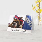 Joyeux entraîneur d'anniversaire Cheer boxer carte (Fleur jaune)