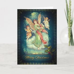 Joyeux et béni Noël carte de vacances antique