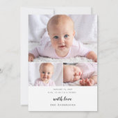 Joyeux et béni photo Collage Faire-part de naissan (Dos)