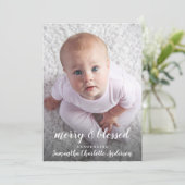 Joyeux et béni photo Collage Faire-part de naissan (Debout devant)