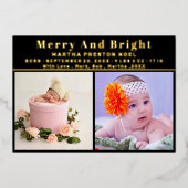 Joyeux et brillant 3 Photo Annonce de naissance de (Recto)