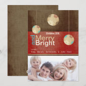 Joyeux et brillant Carte photo de famille (Devant / Derrière)