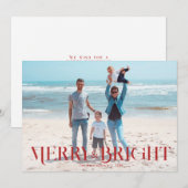 Joyeux et brillant Carte photo de Noël minimal (Devant / Derrière)