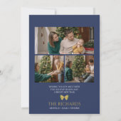 Joyeux et brillant Carte photo de Noël minimal (Dos)