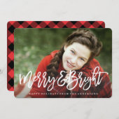 Joyeux et brillant Carte photo de vacances (Devant / Derrière)