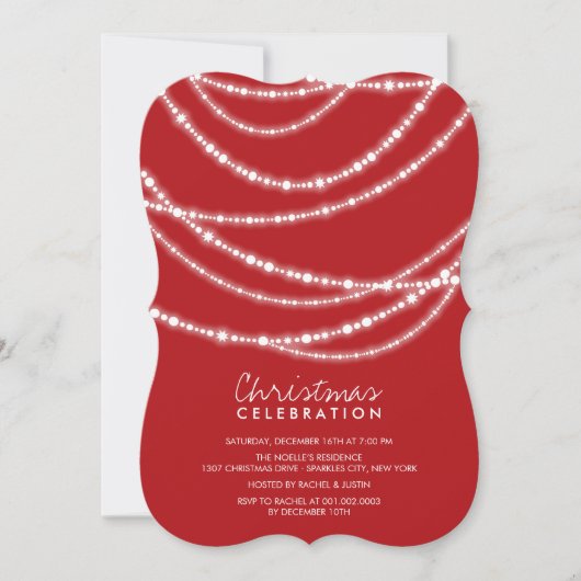 Joyeux et brillant étincelles Chic Invitation de f (Devant)