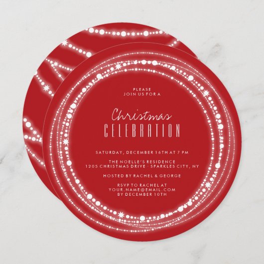 Joyeux et brillant étincelles Chic Invitation de f (Devant / Derrière)