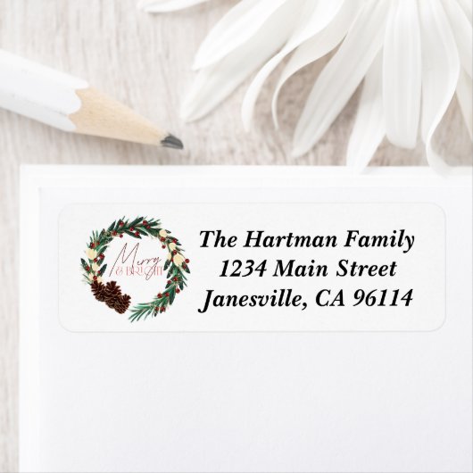 Joyeux et brillant Étiquette saisonnier (En situation)