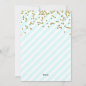 Joyeux et brillant Gold Sky Blue Stripes Carte pho (Dos)