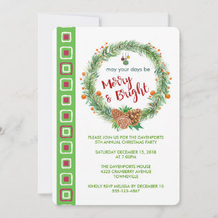 Joyeux et brillant Invitation de la fête de couron