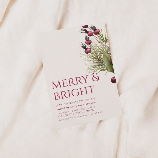 Joyeux et brillant Invitation de Noël
