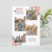 Joyeux et brillant Noël quatre carte de collage ph (Debout devant)