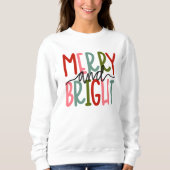 Joyeux et brillant Noël Sweatshirts femmes hiver (Devant)