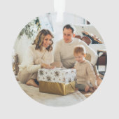 Joyeux et brillant Photo de Noël Ornement Rétro (dos)