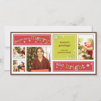 Joyeux et brillant rouge et vert Carte photo de va