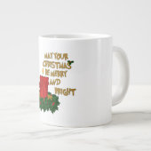 Joyeux et brillant rouge Noël bougie Mug (Devant droit)