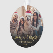 Joyeux et brillant script or noir photo Noël (devant)