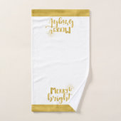Joyeux et brillants Faux Typographie d'or Noël (Serviette à main)