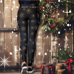 Joyeux et brillants Leggings Bleus Festive<br><div class="desc">Joyeux & Bright Festive Motif bleu foncé Leggings parfait pour la tenue de fille de Noël. Vous pouvez mettre à jour le texte ou le supprimer. Les motifs sont de mignonnes étoiles brun doré dans diverses formes placées sur un arrière - plan bleu foncé bleu.</div>