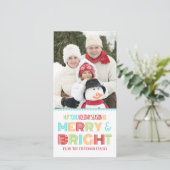 Joyeux et Carte photo brillant Noël coloré (Debout devant)