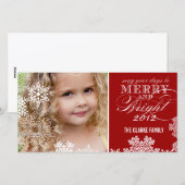 JOYEUX ET CARTE PHOTO LUMINEUX | ROUGE (Devant / Derrière)