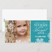 JOYEUX ET CARTE PHOTO LUMINEUX | TURQUOISE (Devant / Derrière)