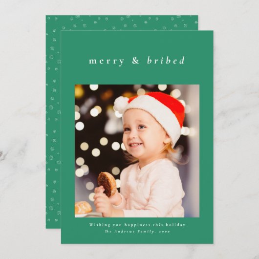 Joyeux et corrompu drôle carte photo de vacances v (Devant / Derrière)