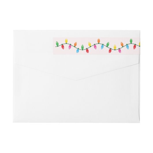 Joyeux et lumières brillantes Étiquette de adresse (Dos)