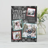 Joyeux et lumineux | Carte de collage photo de Noë (Debout devant)