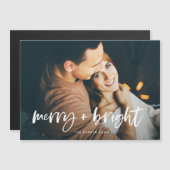 Joyeux et lumineux | Carte magnétique photo de Noë (Devant / Derrière)