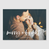 Joyeux et lumineux | Carte magnétique photo de Noë (Devant)