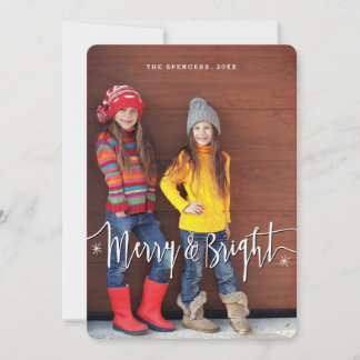 Joyeux et lumineux Carte photo de flocon de neige 
