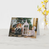 Joyeux et lumineux Carte photo de Noël (Fleur jaune)