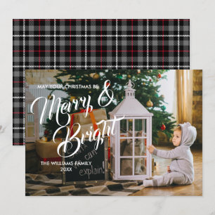 Joyeux et lumineux Carte photo de Noël