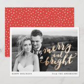 Joyeux et lumineux | Carte photo de vacances (Devant / Derrière)