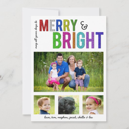 Joyeux et lumineux carte photo de vacances de | (Devant)