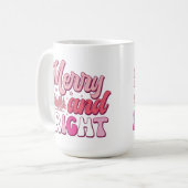Joyeux et lumineux : Noël Boire du café Mug (Devant gauche)