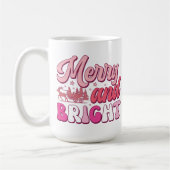 Joyeux et lumineux : Noël Boire du café Mug (Gauche)
