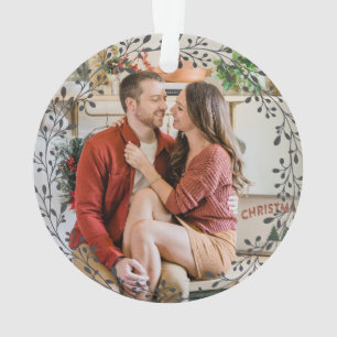 Joyeux et lumineux Noël Wreath Family Photo