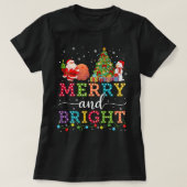 Joyeux Et Lumineux, T-shirt de Noël (Design devant)