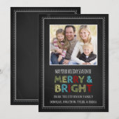 Joyeux et lumineux tableau de carte photo de Noël (Devant / Derrière)