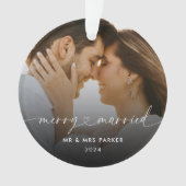 Joyeux et Marié Cardiaque Script Photo de Noël (devant)