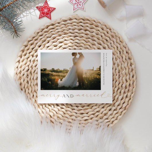 Joyeux et marié Carte photo de vacances