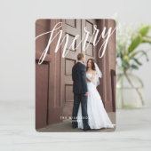 Joyeux et marié carte photo moderne de Noël (Debout devant)